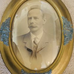 Antique Portrait In Convex Bubble Glass