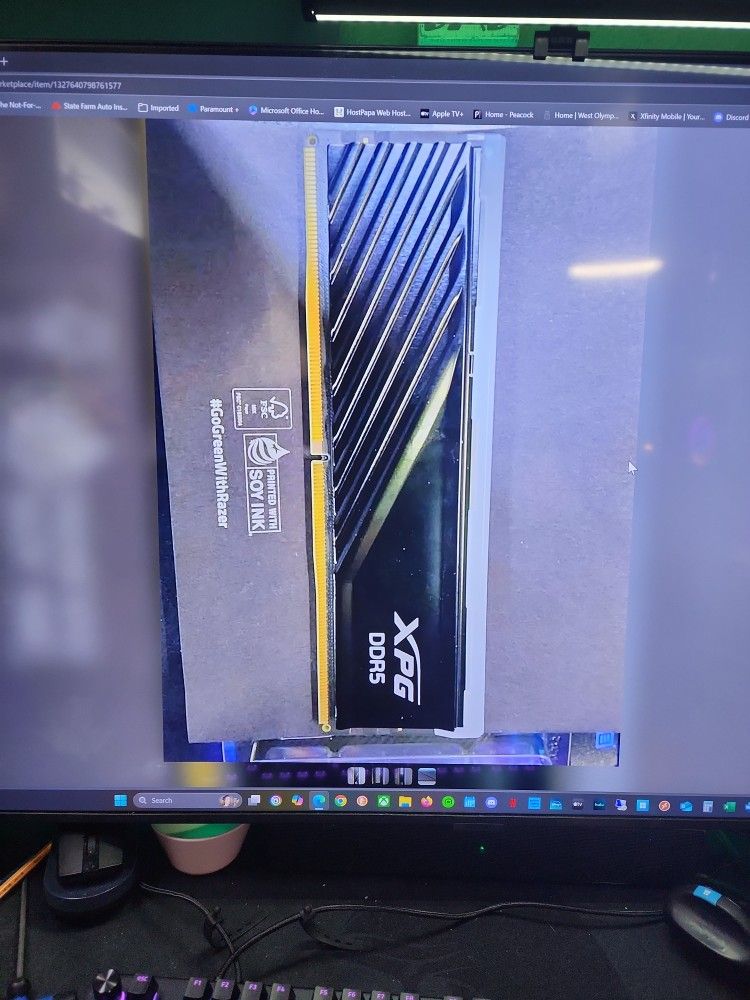 16GB DDR5 5200 XPG RBG MEMORY