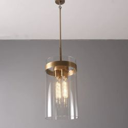 Italian Concept Large Armature Cylinder Crystal Glass Pendant Light RETAIL Original price $1337 $798