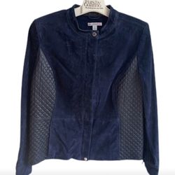 ISAAC MIZRAHI suede leather jacket
