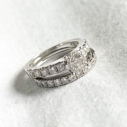 1.5 Diamond White Gold Ring Size 6