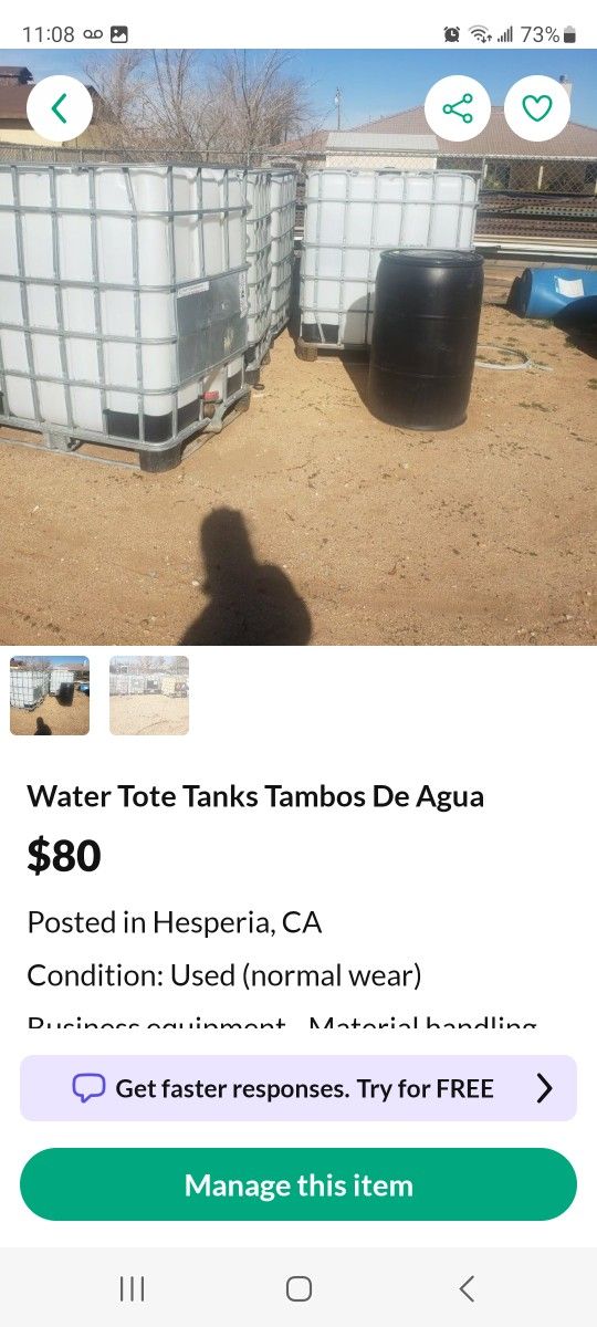 Water Totes/tanks