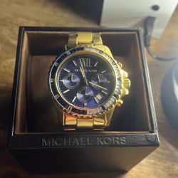 Michael Kors XII Blue Face Gold Watch