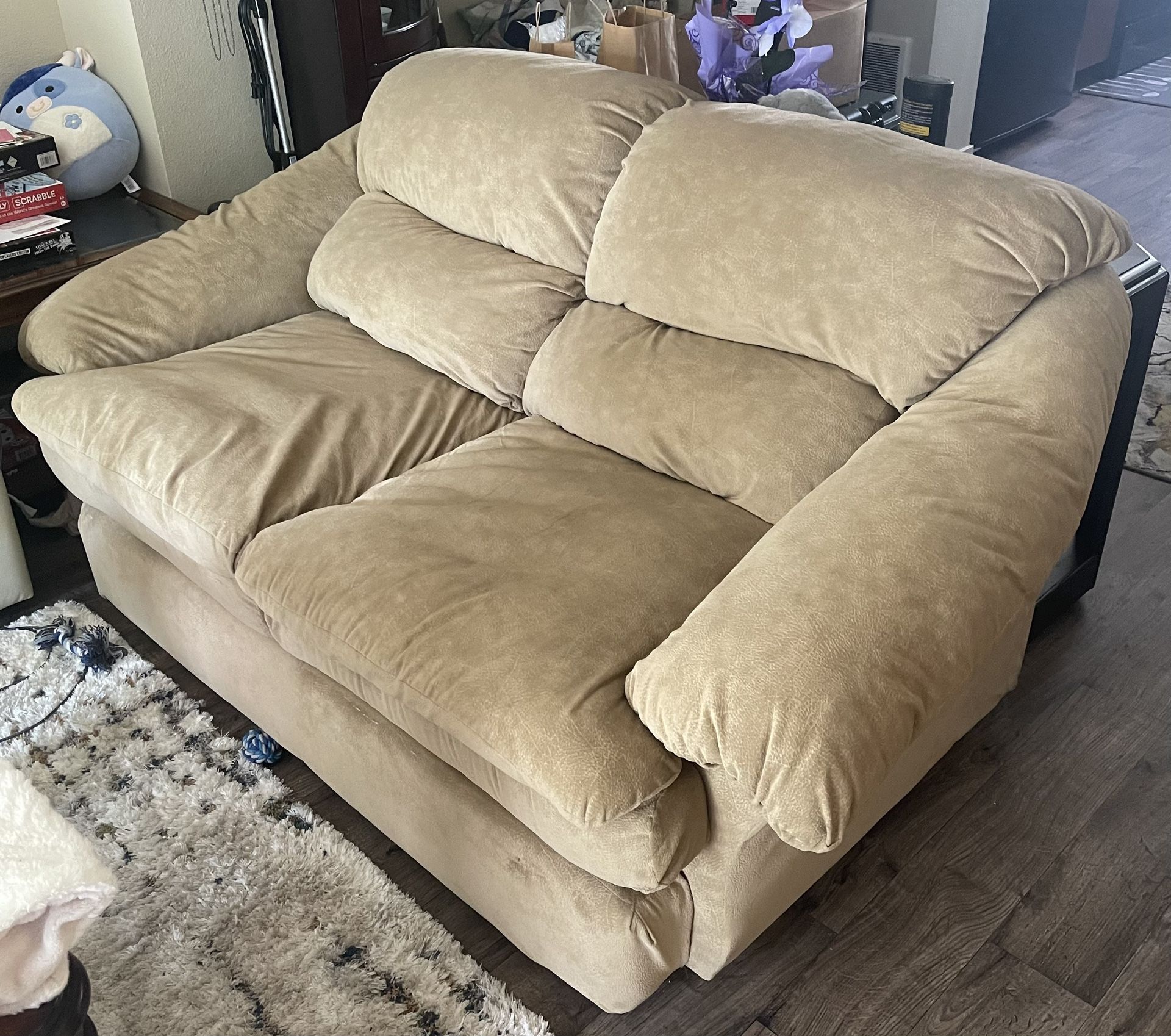 Tan Microfiber Loveseat - Great Condition
