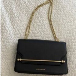 Strathberry Black Leather Shoulder Bag - East West Mini NWOT