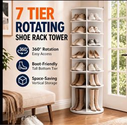 7-Tier Rotating Shoe Rack Tower