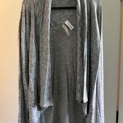 Athleta Pranayama Restore Ribwrap Cardigan Grey