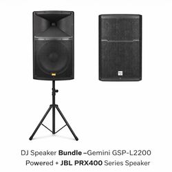 DJ Speaker Bundle – Gemini GSP-L2200 Powered + JBL PRX415M PRX400 Series