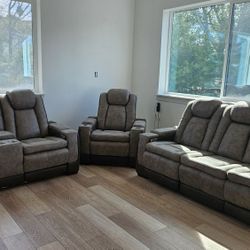 New power reclining sofa with USB ports