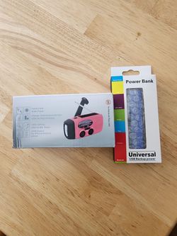 Emergency radio and power bank.