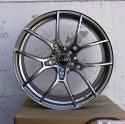 17 Inch RAYS G025 Style Wheels Hyper Black Squared Set 17x7.5 +35 5x120 CB72.6