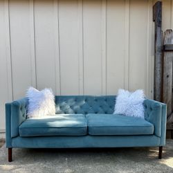 Velvet MCM Teal Sofa – FREE Delivery Included