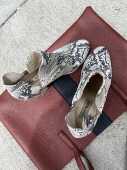 Steve Madden Snake Print Ankle Boots – White/Black – Size 8.5W #stevemadden #snakeprint