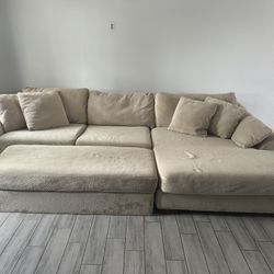 Tan Microfiber Sectional Couch