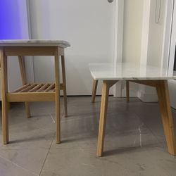 Poly&Bark Riley Marble Round Coffee Table & End Table