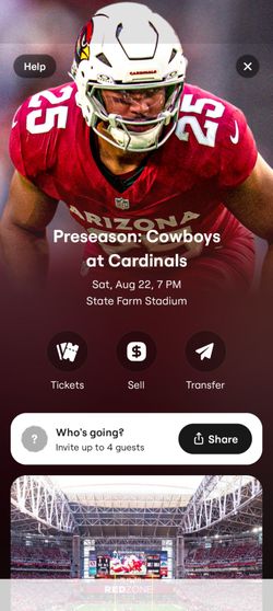 Arizona Cardinals vs Dallas Cowboys Football Game