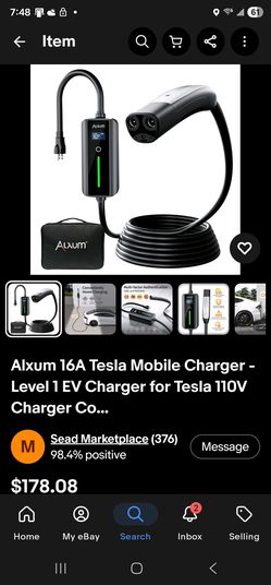 Alxum portable EV charger Tesla
