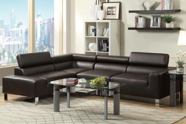 2pc espresso sectional modern new