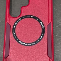 Samsung Galaxy S25 Ultra 6.9 Inch Red Magsafe Hybrid Case