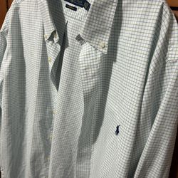 Ralph Lauren Polo Button Down Long Sleeve Men’s Dress Shirt - Sz XXL