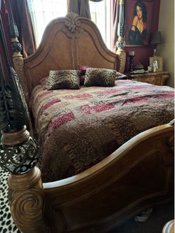 Queen frame bed and dresser