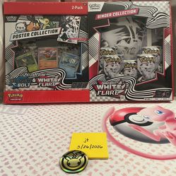 Pokemon White Flare Binder Collection 2 Pack. Black Bolt Also Available