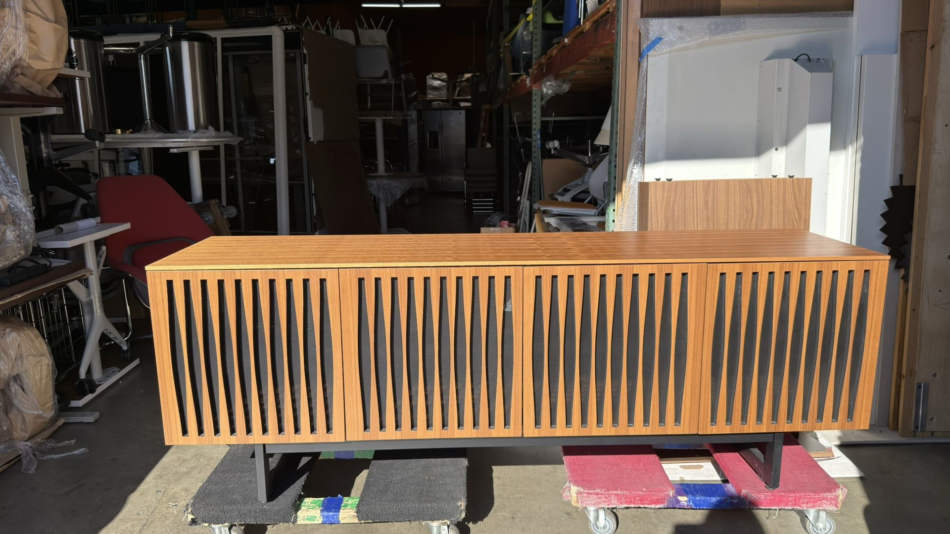 BDI Element Cabinet Within Rolling Plinth Base.  Natural Walnut
