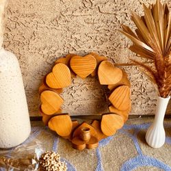 Vintage Wooden Hanging Heart Decor