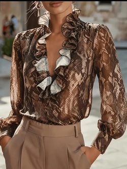 Brown and Blouse Size Small