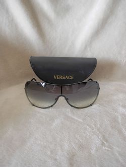Vintage Versace rimless shield sunglasses model 2051