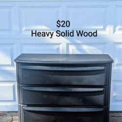 Black Heavy Solid Wood Dresser