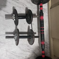 Dumbbells And Curve Bar