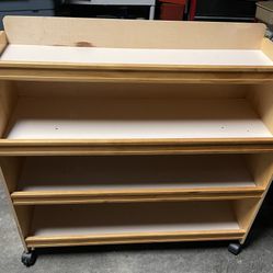 Like New - Wood SHELVES On Wheels