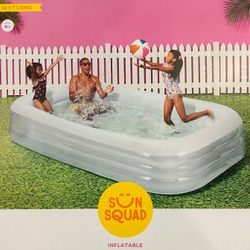 6' x 22" Deluxe Rectangular Family Pool Blue - Sun Squad