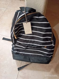 A New Day Black Striped Backpack