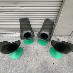 Mid Century Swivel Dining Chairs Acrylic Lucite 