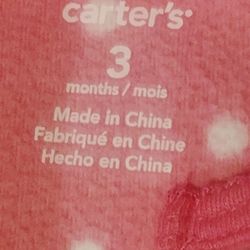 Carter 3 months baby pajamas