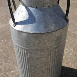 Vintage Milk Planter 18" Galvanized Iron Flower Pot Vintage Decor