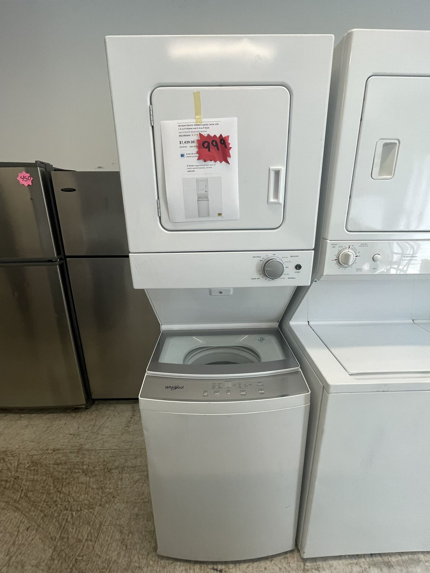 Whirlpool 24in Stackable Washer And Electric Dryer New Scratch And Dent With 6months Warranty 