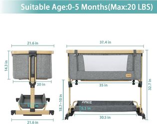 LikeNew AMKE Baby Bassinet Bedside Sleeper