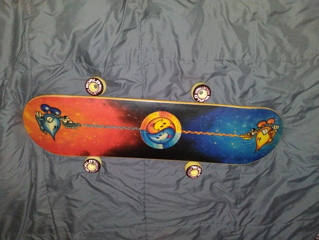 Mint 1997 Skateboard Deck. Yin An Yang Battle World Industy