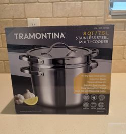 TRAMONTINA 8 Quart Stainless Steel Multi-Cooker and Stock Pot