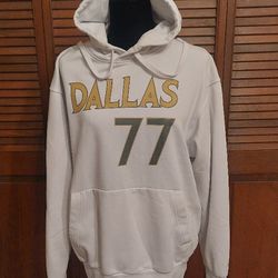 Luka Doncic #77 White (M) Medium Dallas Mavericks Hoody Pullover Sweater