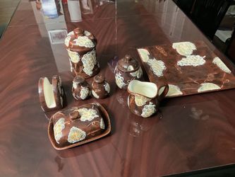 Ceramic Kitchen Set with Grape Design 8 pieces