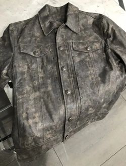 John Varvatos Limited edition leather trucker jacket