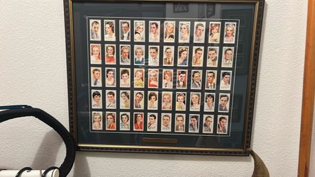 Framed Vintage Movie Star Cigarette Card Collection