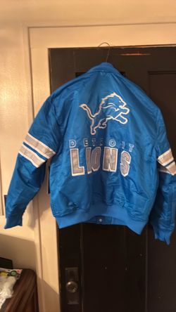 Detroit Lions NFL Satin Bomber men’s Jacket by Ultra Game in sizes s, m, l, & xl