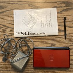 Nintendo DS Lite With Charger Manual Stylist And One Game