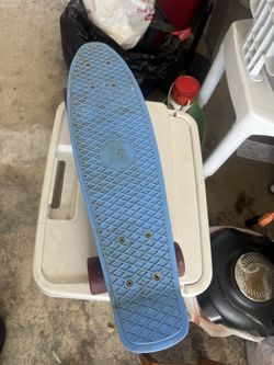 Blue penny board skateboard