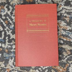 Vintage 1947 “A Treasury Of Short Stories” Red And Gold Fabric Cover Book